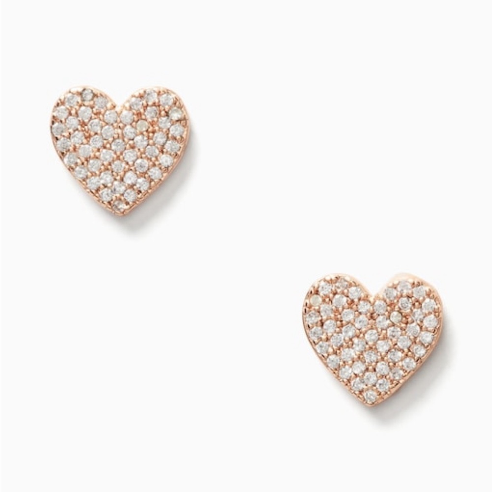 Kate Spade New York CZ & Rose Gold finish Heart earrings